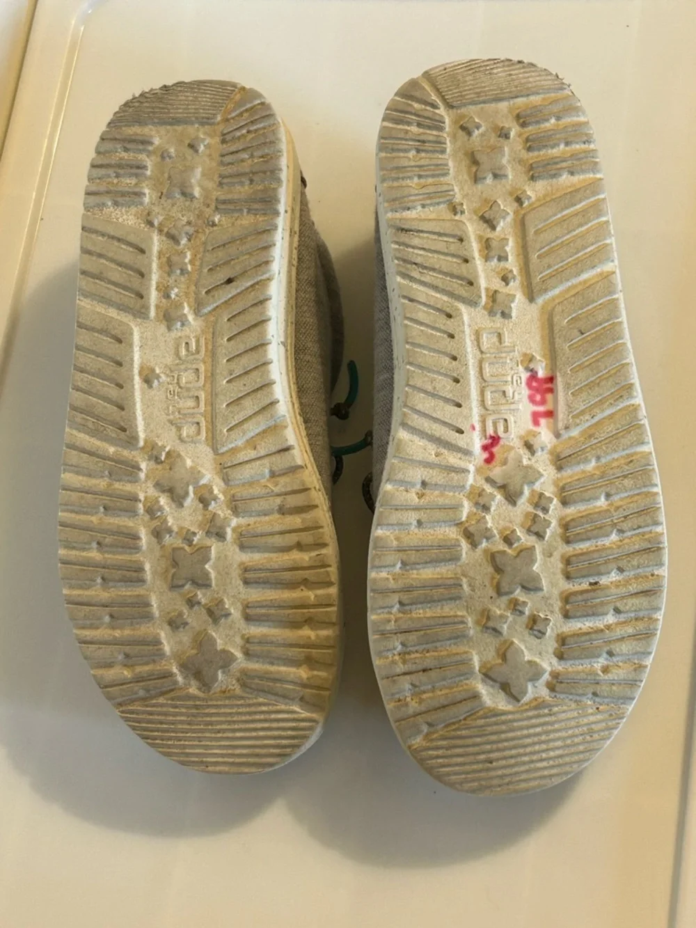 Hey Dude Kids Wally Slip-On Shoes in Light Gray with Mint Lining